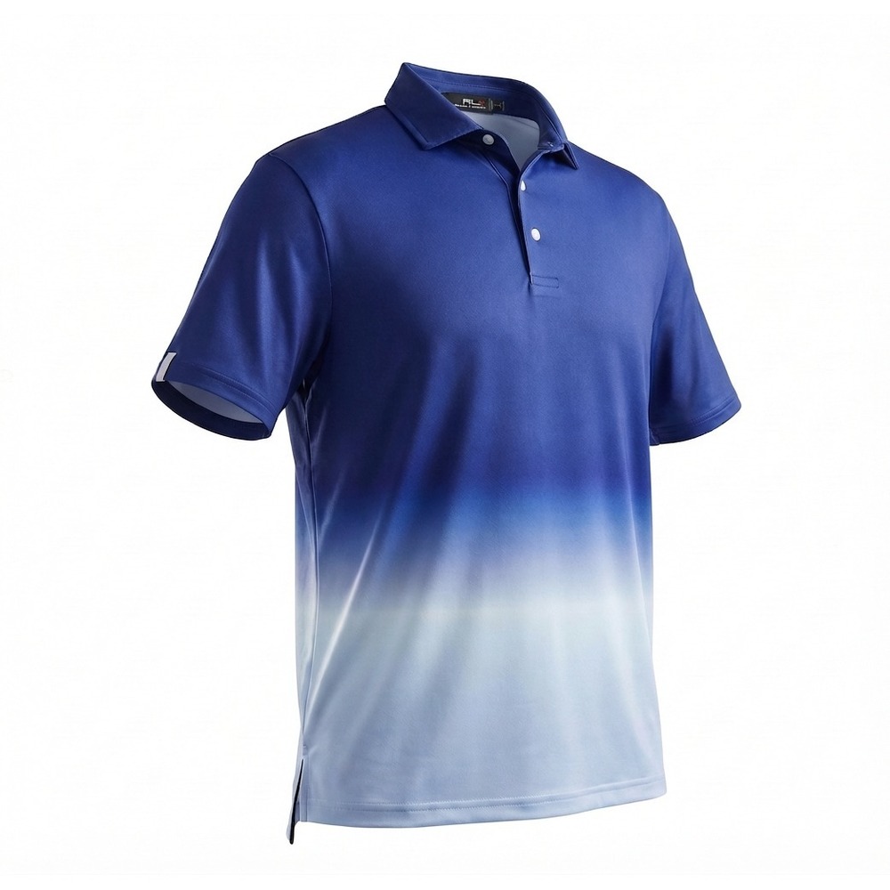 RLX Ralph Lauren Golf Polo Men's M Blue Ombre Performance Moisture Wicking NWT